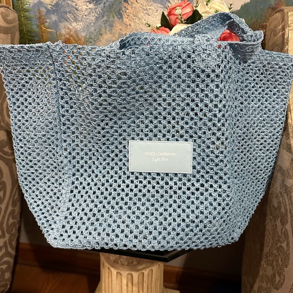 Dolce & Gabbana Sky Blue Mesh Tote